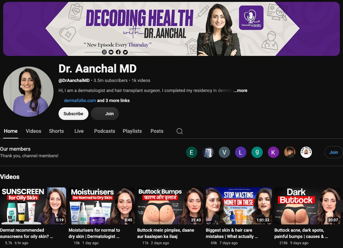 Dr Aanchal MD YouTube channel
